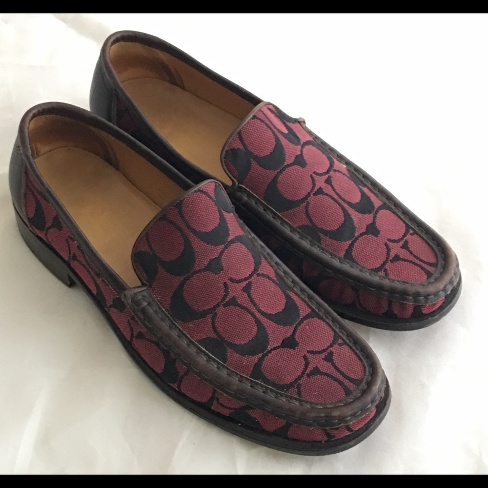Coach Vivian Red and Black Logo Loafer 8.5 B